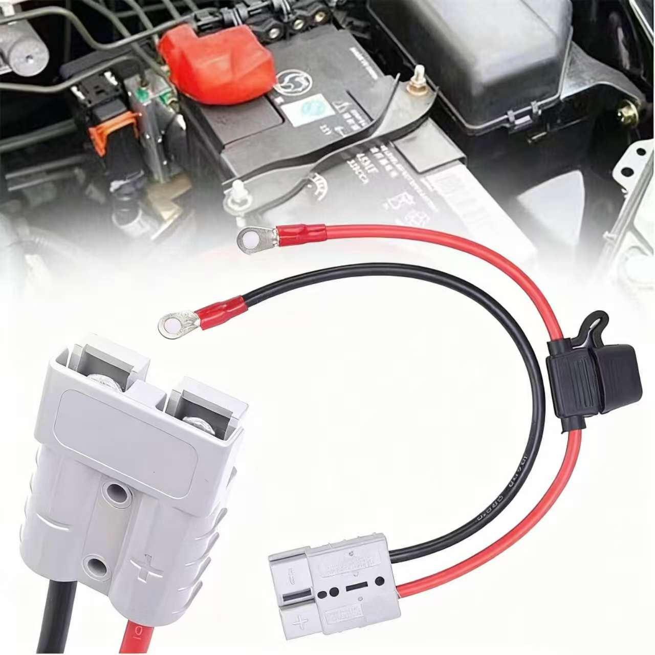 50A Anderson Plug Extension Cable Inline Maxi Fuse (2-Pack)