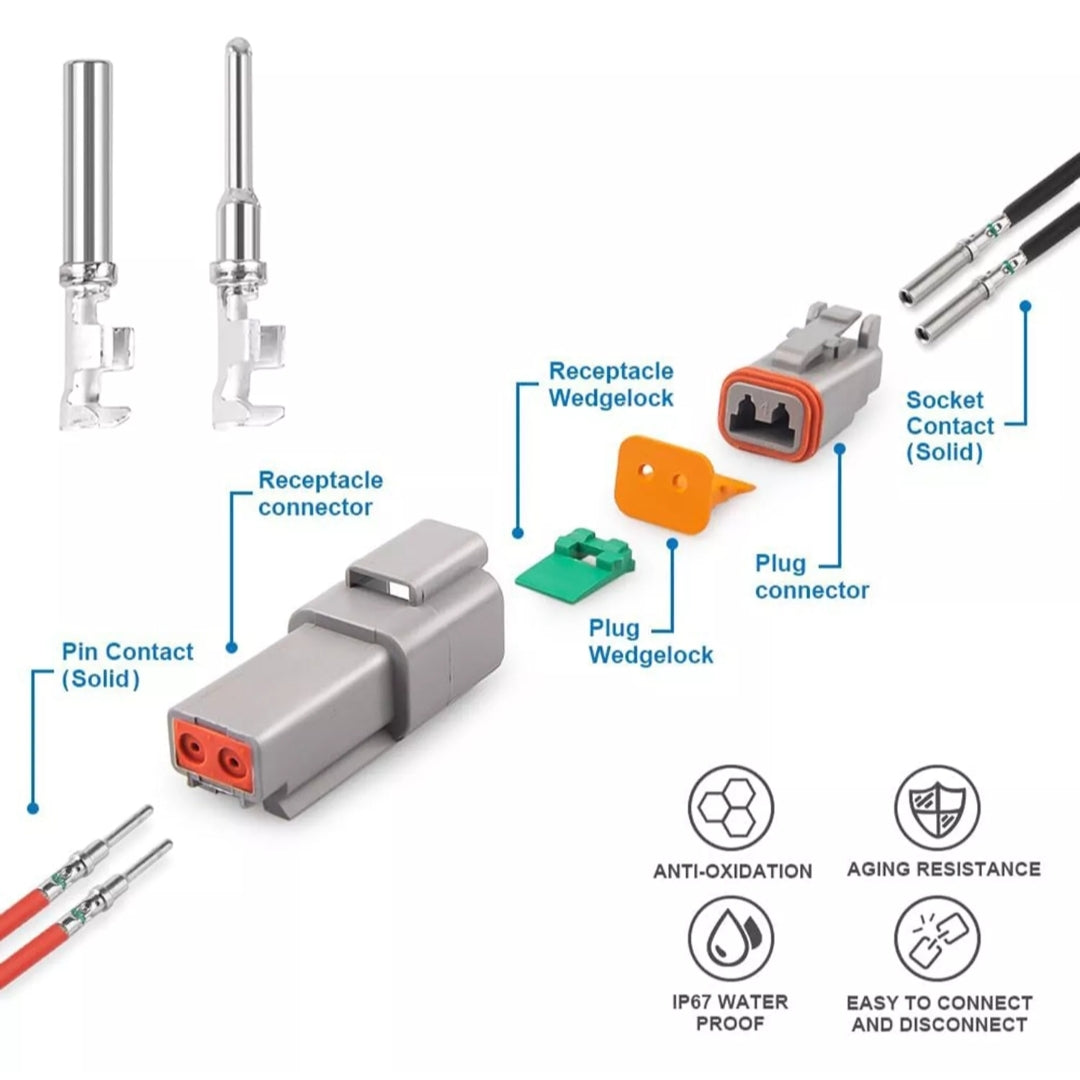 2 Way DT connector Automotive Electrical Plug Weatherproof