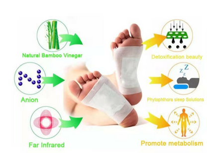 Detox Foot Patches Pads Natural plant Ginger Extra Toxin Removal Sticky Adhesive