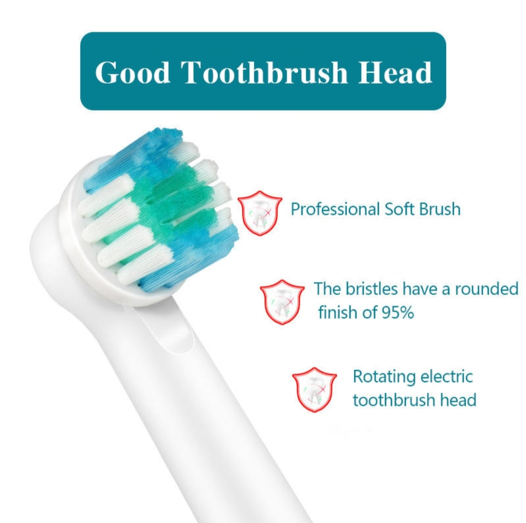 Good toothbrush head with text highlighting features on a white background