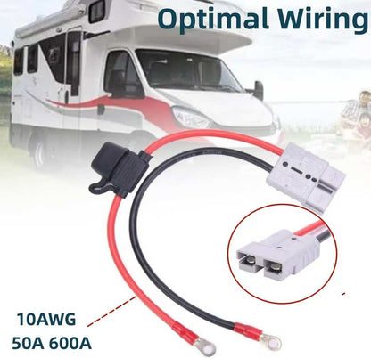 50A Anderson Plug Extension Cable Inline Maxi Fuse (2-Pack)