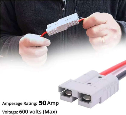 50A Anderson Plug Extension Cable Inline Maxi Fuse (2-Pack)