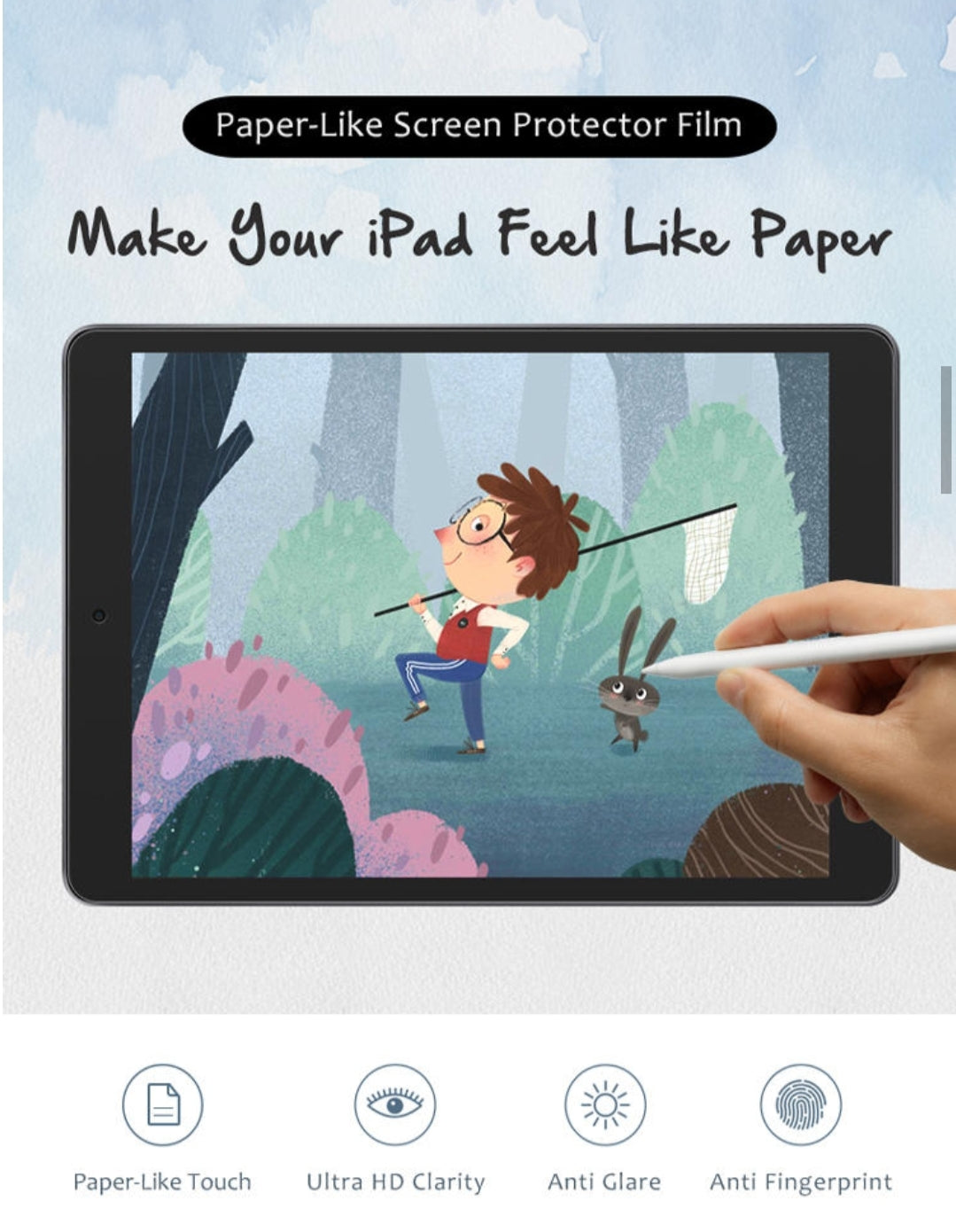 Matte screen protector for iPad writing Apple Pencil