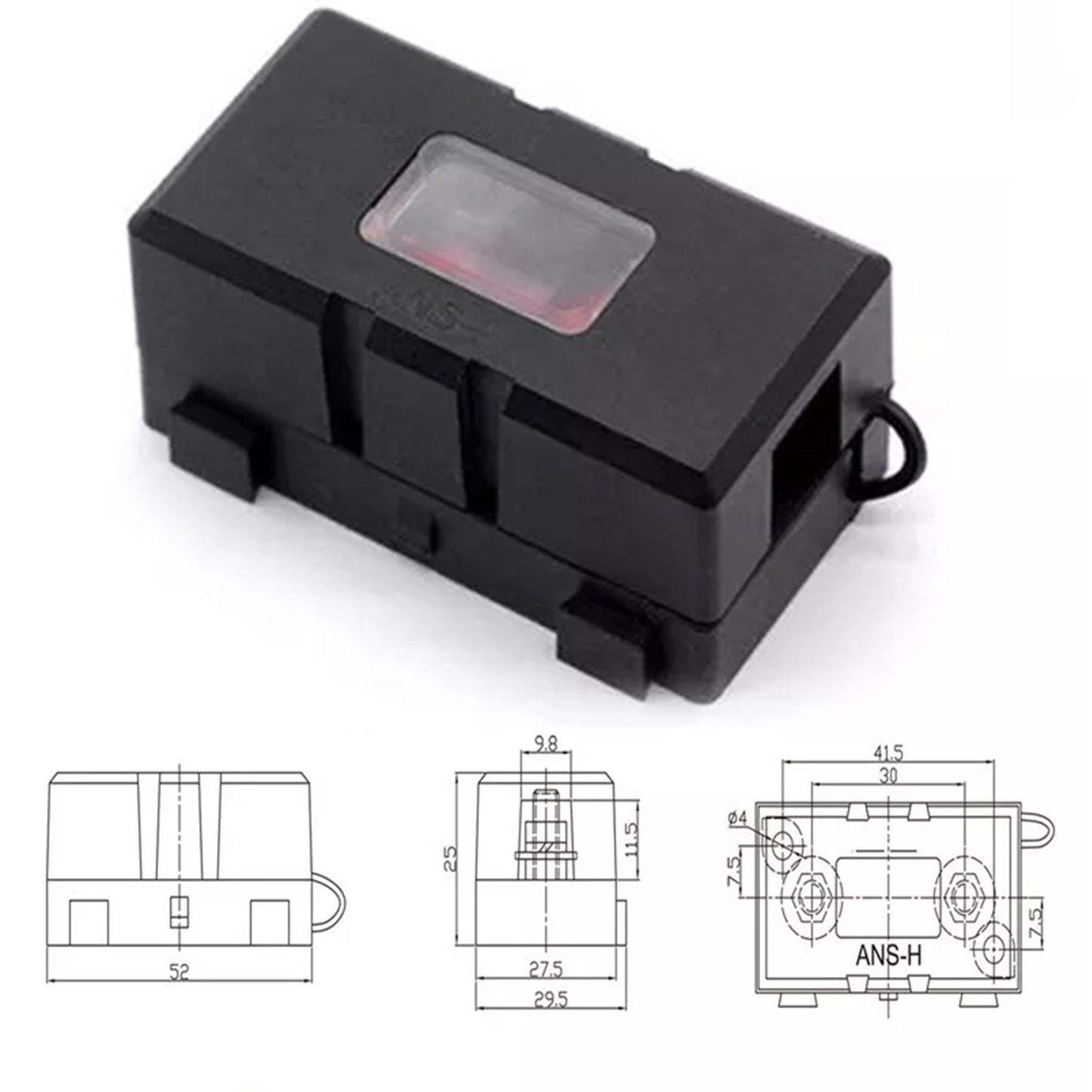 Sealed MIDI fuse holder with observation window – protects fuse from dust, moisture, and damage. Sleek, durable design for safe use in automotive and 12V/24V power systems.