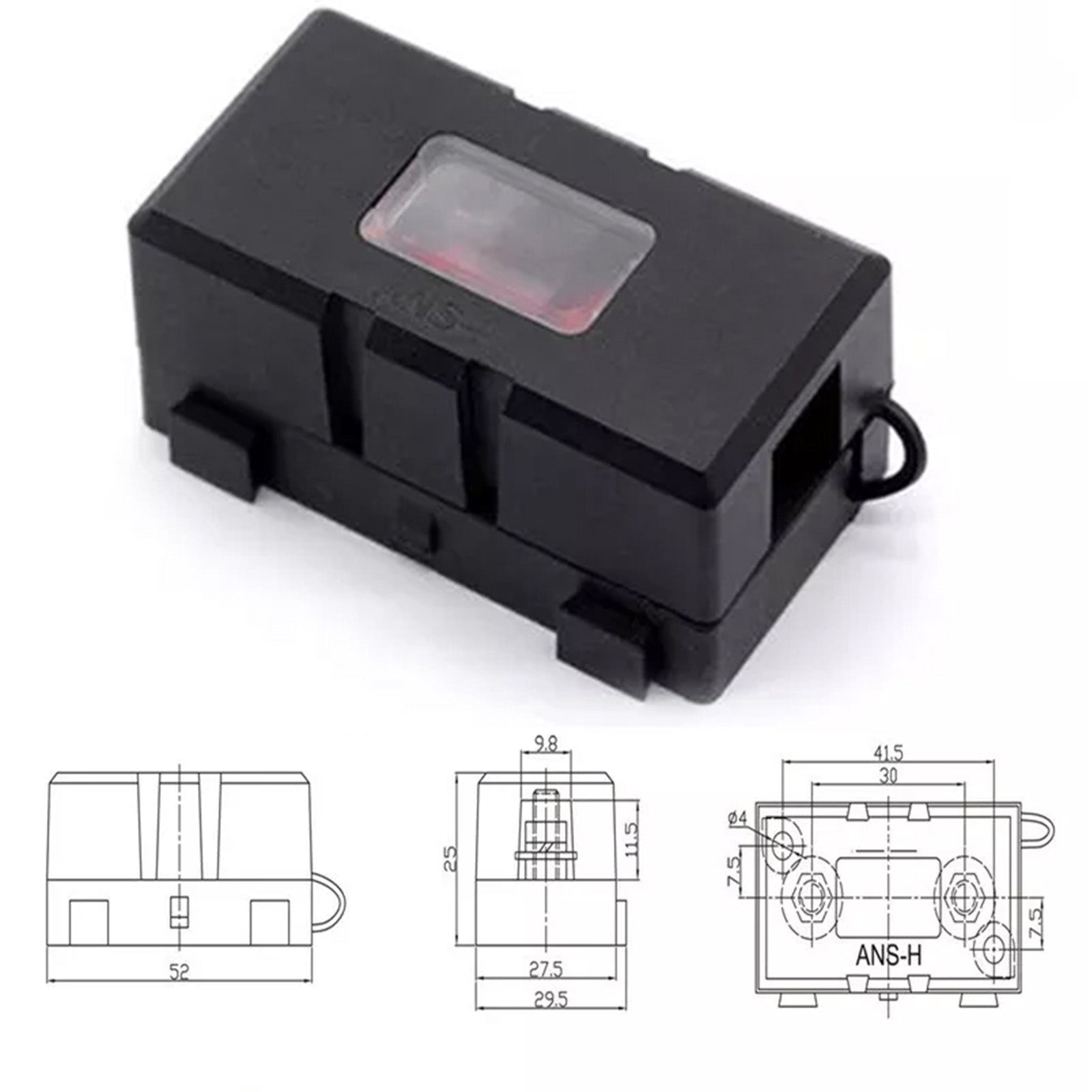 Sealed MIDI fuse holder with observation window – protects fuse from dust, moisture, and damage. Sleek, durable design for safe use in automotive and 12V/24V power systems.