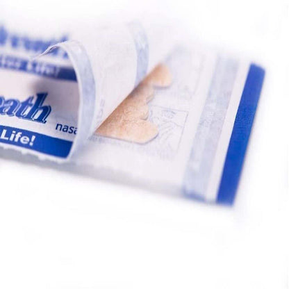 Nasal strip in a Breath Life! package on a white background