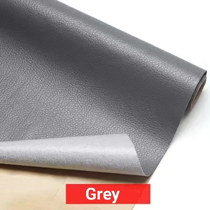 Roll of gray leather-like material on a white background with 'Grey' label.