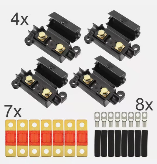 Set of midi fuse kit electrical connectors with labeled quantities on a white background