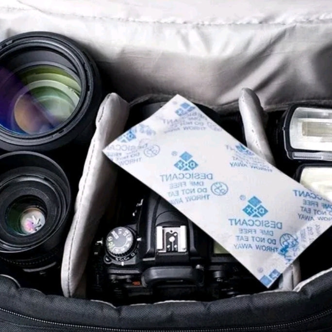 Camera equipment withDesiccant packets in a bag