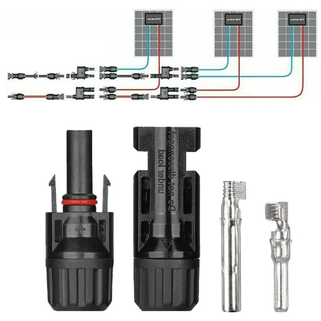 mc4 connectors and wiring kit on a white background