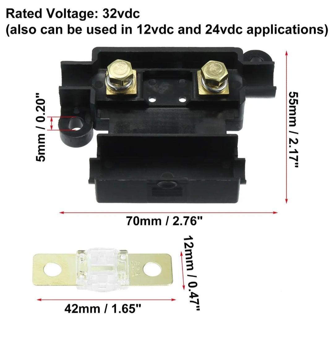 midi fuse holde with dimentions
